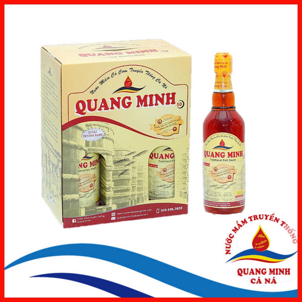 Nước mắm Quang Minh Cà Ná| Loại thượng hạng 50| Thùng 6 chai 500ml thủy tinh Thơm ngon tinh khiết
