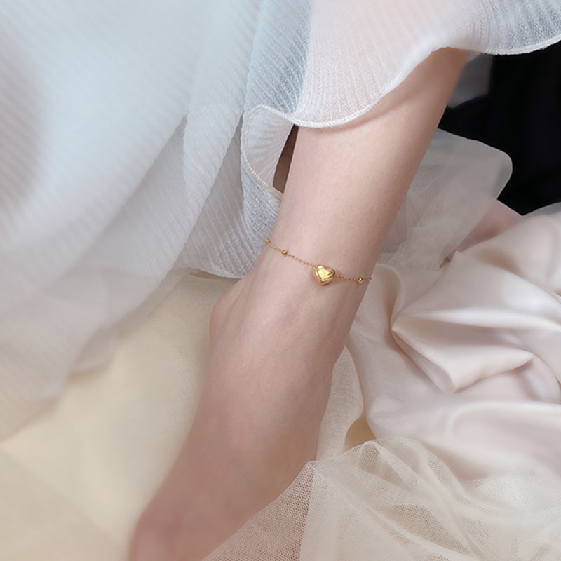 Lắc Chân Thép Titan Mạ Vàng 18k Chống Nước Không Gỉ Không Phai Màu