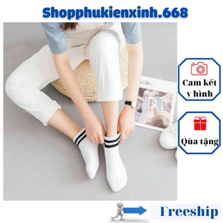 Tất nam nữ hàn quốc vớ cổ ngắn vạch phong cách hàn quốc
