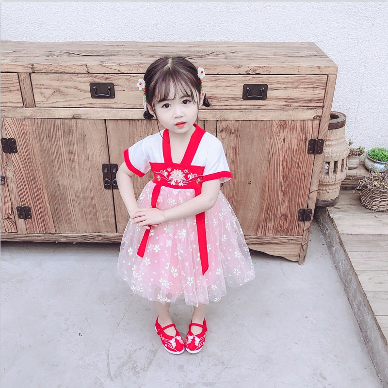 Đầm Công Chúa Ngắn Tay Cho Bé Gái