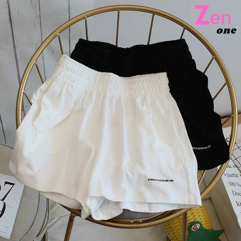 Quần đùi nữ ZenOne quần short kiểu sporty thêu chữ chất thể thao hàng đẹp, cạp chạy kansai siêu xinh | BigBuy360 - bigbuy360.vn