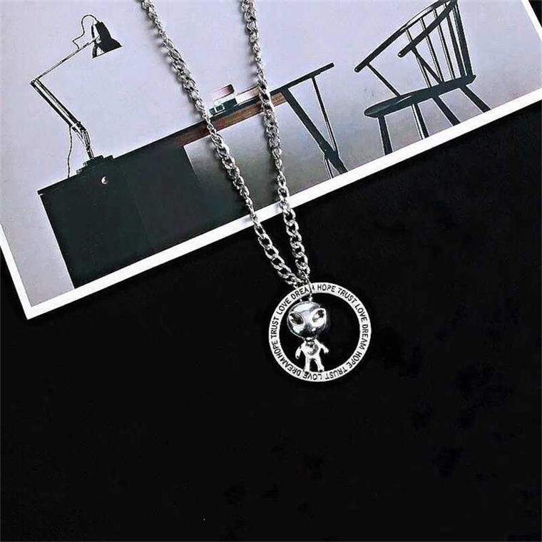Titanium steel alien necklace women short paragraph chain couple