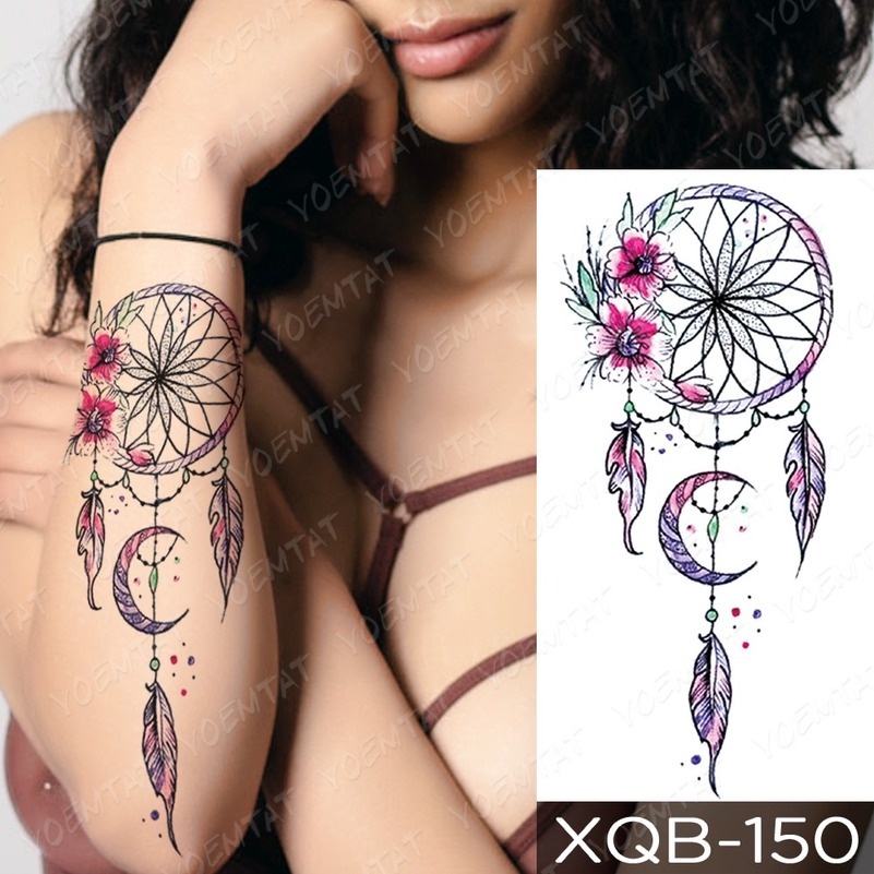 Hình Xăm Dán Tạm Thời Hình Dream Catcher Chống Nước Độc Đáo