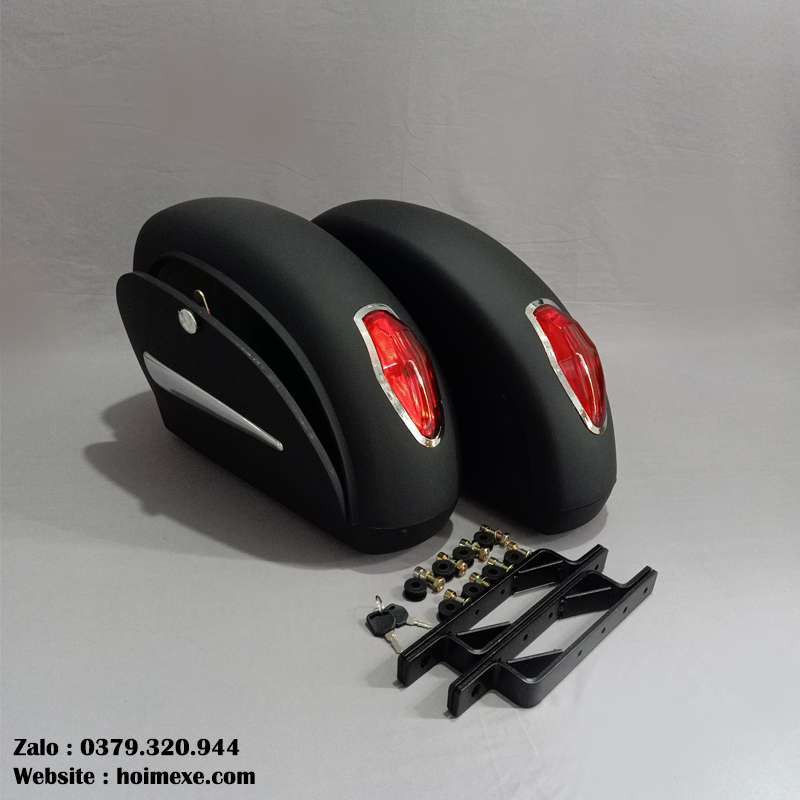 Thùng Hông Xe Máy, Xe Motor 300-750cc Màu Đen Nhám