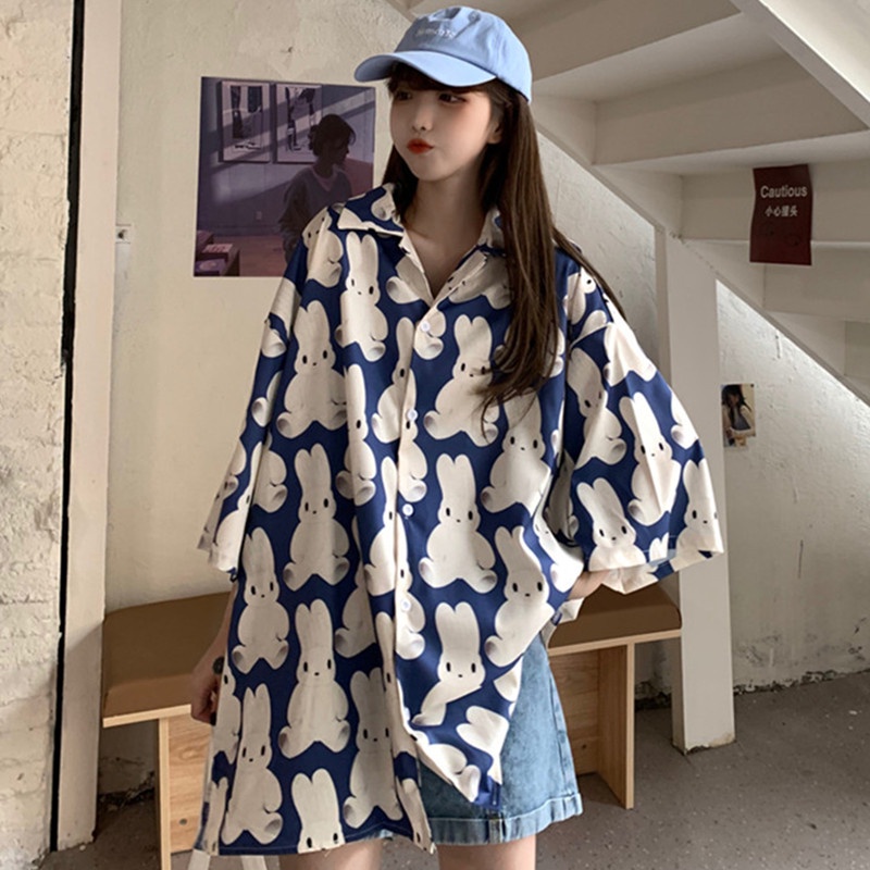 Áo Sơ Mi chiffon Tay Ngắn Dáng Rộng Có Size Lớn 100Kg Dành Cho Nữ