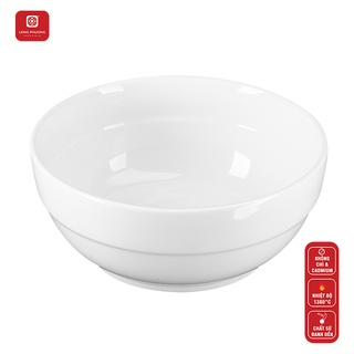 Tô tống ngấn Long Phương 3 size - Dùng đựng canh và phở bằng sứ trắng cao cấp - Dùng cho gia đình và nhà hàng