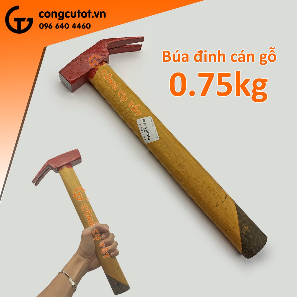 Búa đinh cán gỗ 0.75 kg