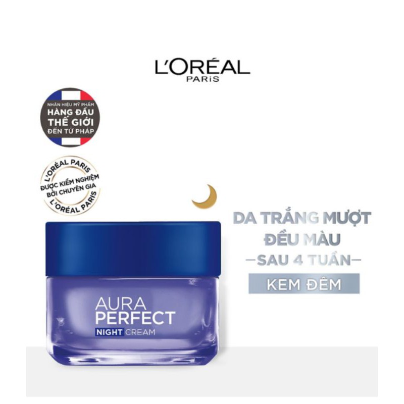 Kem dưỡng trắng da vitamin L'Oreal Paris Aura Perfect ban đêm 50ml (Kem đêm, kem ngày)