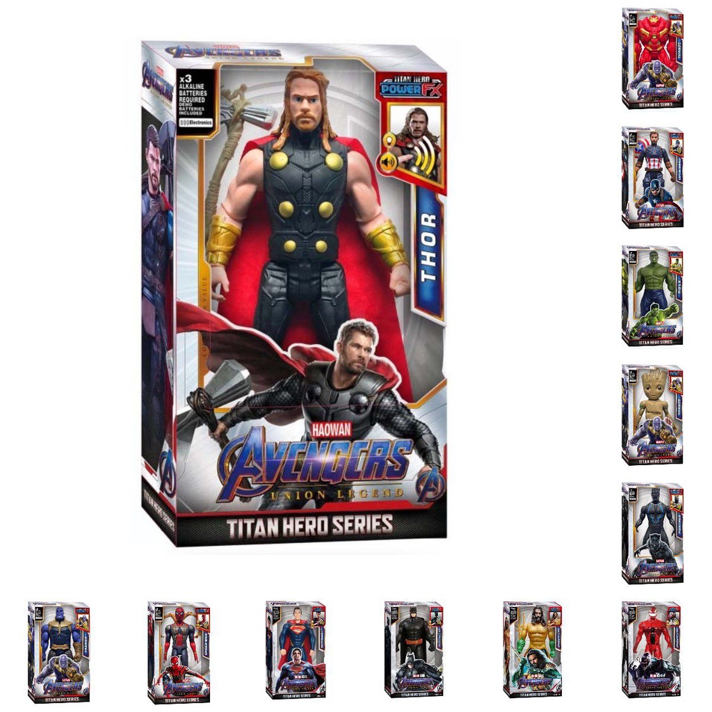 Mô Hình Nhân Vật Siêu Anh Hùng Người Nhện Thanos Captain Hulk Iron Man Venom Ronin 30cm Có Đèn Sưu Tập Quà Tặng Cho Trẻ Em