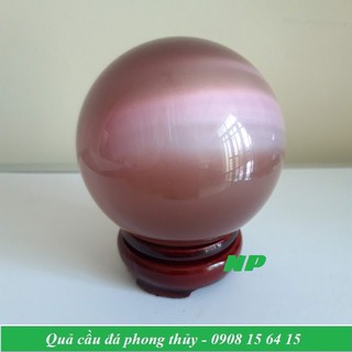 Quả cầu đá phong thủy màu hồng