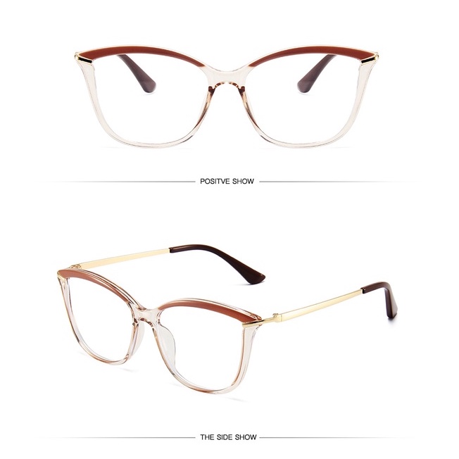 Kính TR90 gọng kim loại chống ánh sáng xanh phong cách Hàn Quốc