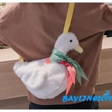 Túi đeo chéo hình con vịt bằng vải lông sáng tạo