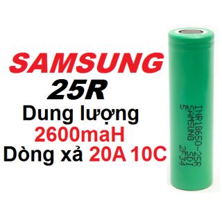 Pin 18650 2500mah SAMSUNG 25R