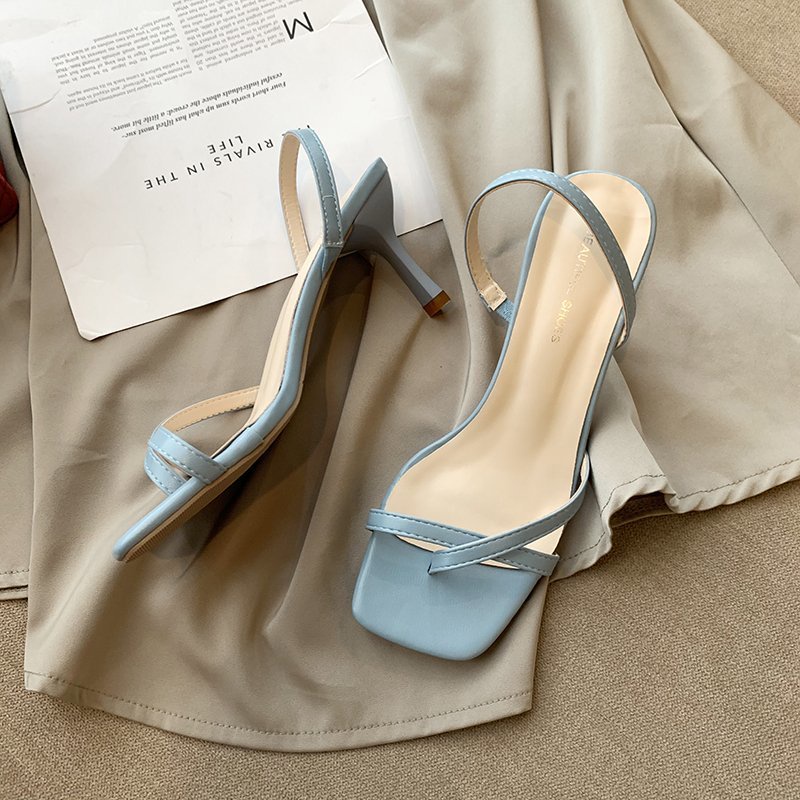 French high heels Fairy style Flip-flop sandals Square toe Roman shoes Stilettos Stiletto high heels Elegant high heels