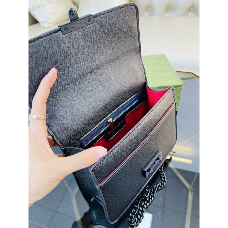 Túi CnK qc đeo chéo full đen lót đỏ❣️FREESHIP❣️