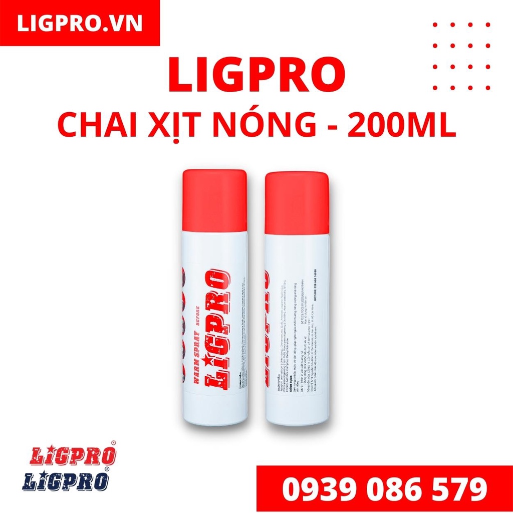Chai Xịt Nóng LIGPRO 200ML Làm Nóng Cơ, Tăng Sức Bền, Giảm Căng Cơ, Chuột Rút, Chấn Thương Khi Chơi Thể Thao