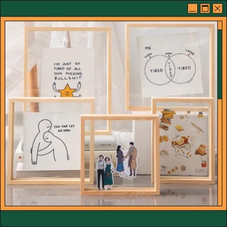 Khung ảnh gỗ kính trong ép hoa khô