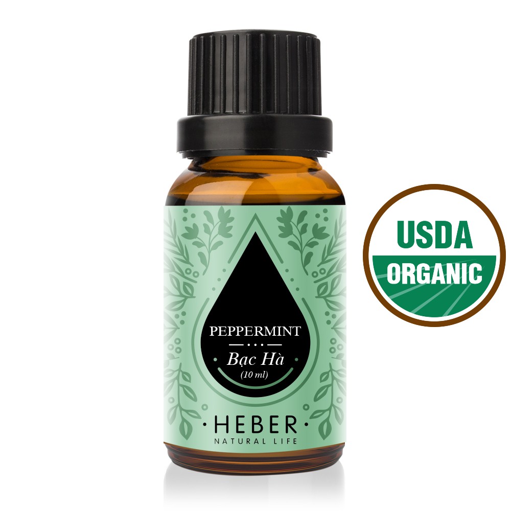 Tinh Dầu Bạc Hà Peppermint Heber Natural Life, Thiên Nhiên Nguyên Chất, Cao Cấp Nhập Khẩu, Chai 10ml/30m/50ml