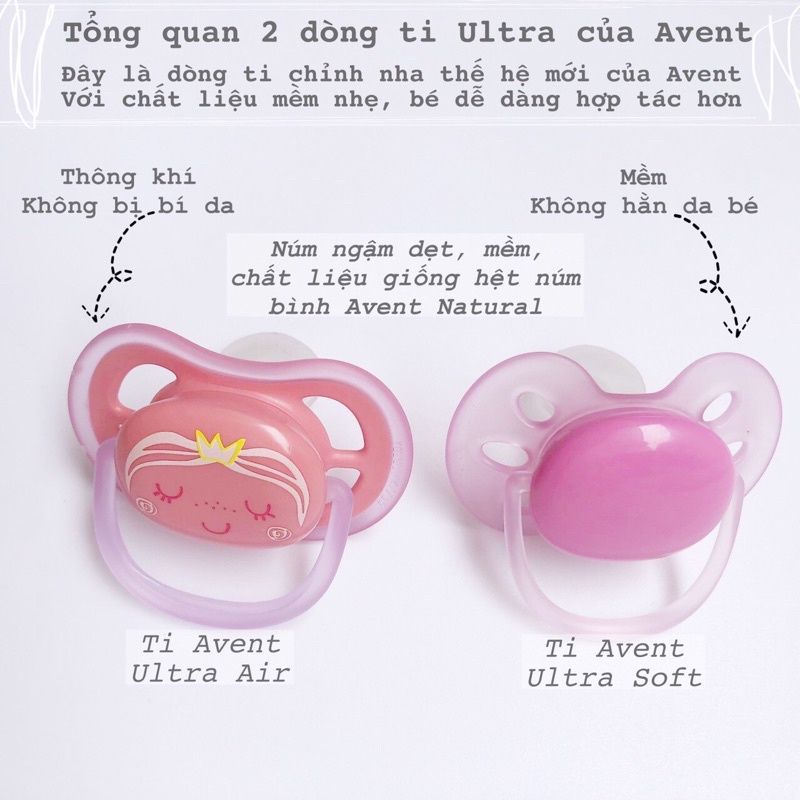 Ti giả chỉnh nha Avent Ultra Soft /air 0-6 tháng