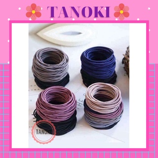Set 50 Chun cột ,dây buộc tóc TANOKI dây chun cột tóc Hàn Quốc  CT001