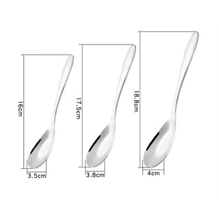 Muỗng ăn cơm phở inox 304 cao cấp sáng bóng có 3 kích thước