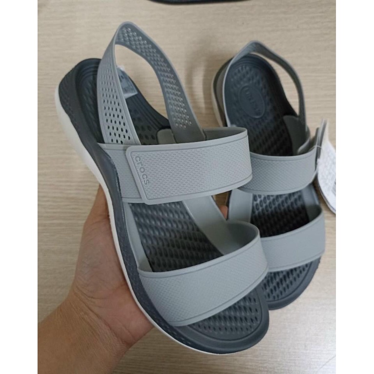 Sandal Literide 360 clog màu ghi đậm êm, mềm, nhẹ cho nữ