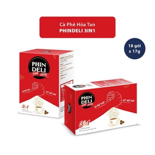 Cà Phê 3in1 PHIN DELI Hộp 18 gói - 100% Từ Hạt Cà Phê Nguyên Chất, Ngon Như Cà Phê Phin