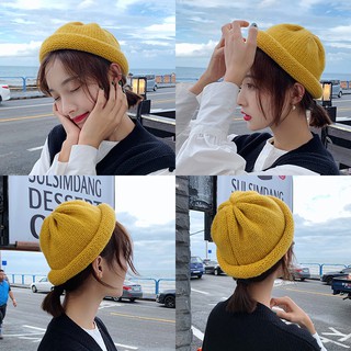 Nón len nón beanie dưa ngắn trơn siêu xinh - N218