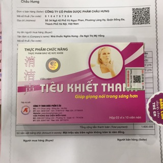 TIÊU KHIẾT THANH ( viên) - hàng chính hãng