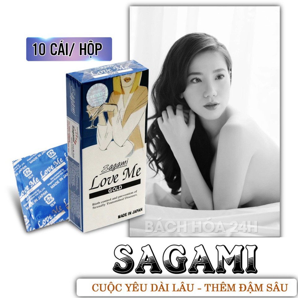 [Combo 2 Hộp] Bao Cao Su Sagami Love Me (Hộp 10c) - Bcs Kéo Dài Thời Gian Yêu + Tặng 3 Bcs Durex. .