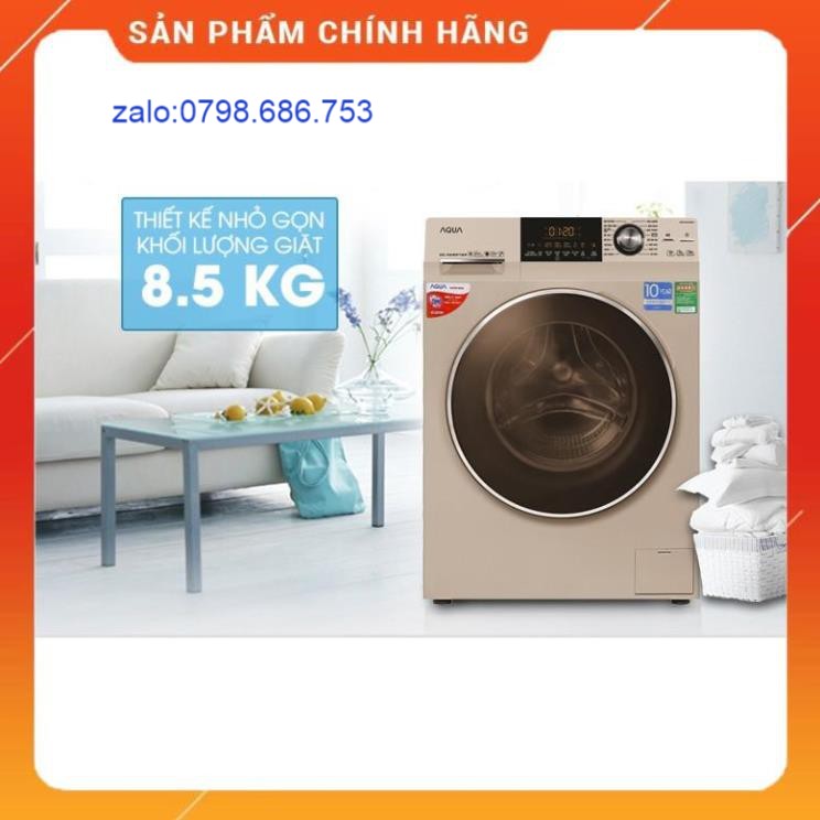 Máy giặt Aqua cửa ngang 8.5 kg màu vàng kim AQD-DD850A.N - [ Bmart247 ] ( Chỉ giao hàng tại HCM)