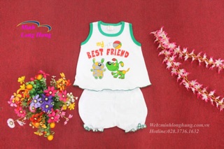 Bộ bé gái sát nách 100% cotton (4-15kg)