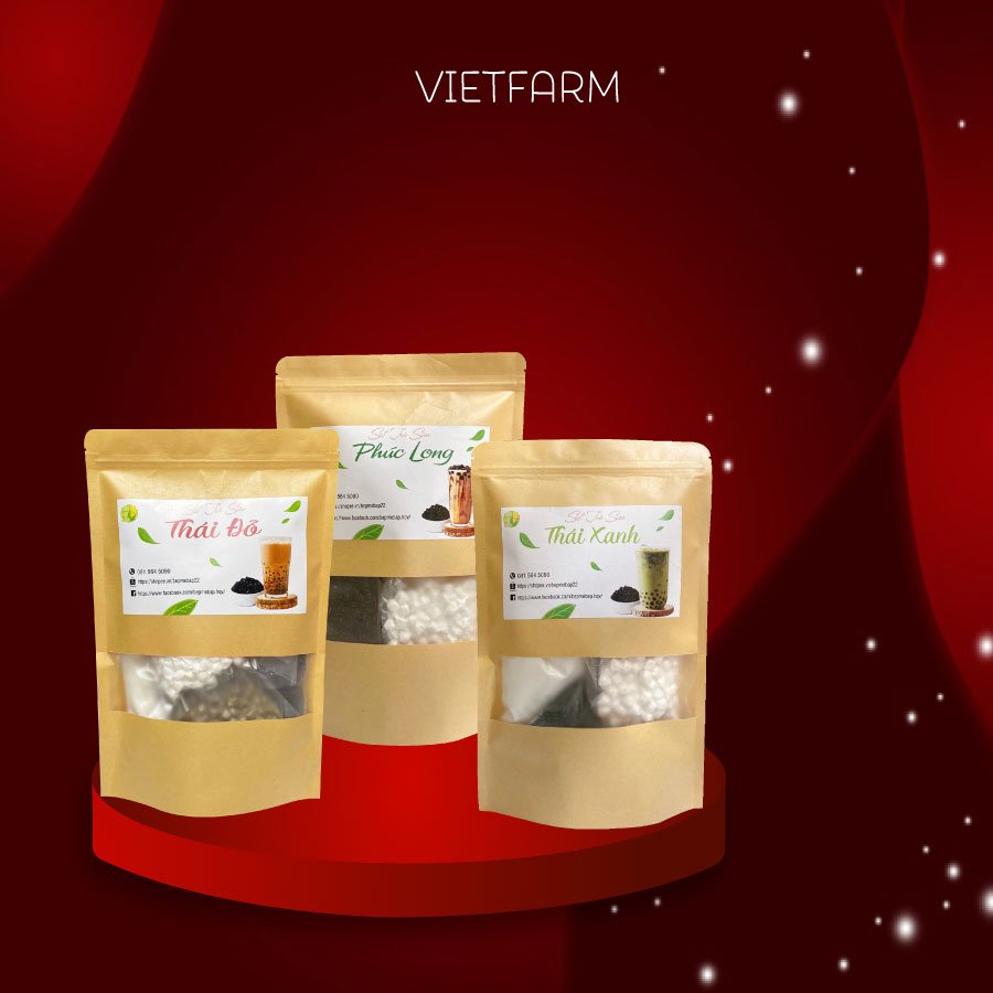 Trà Sữa Thái Thơm Ngon, Béo Ngậy - Set Nguyên Liệu Trà Sữa Thái Xanh, Thái Đỏ, Phúc Long (2-3 Lít Trà) - Vietfarm