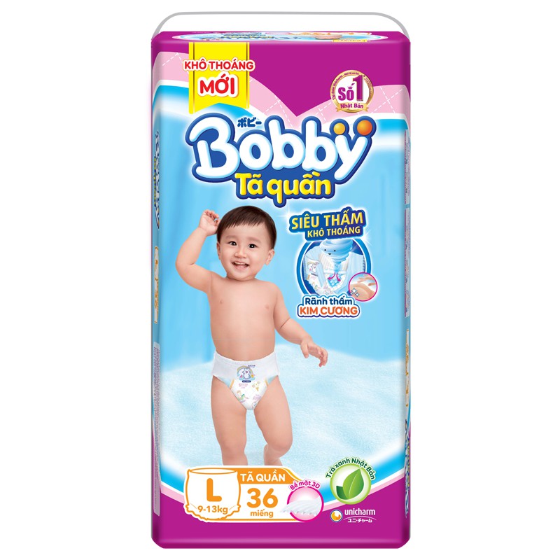 Tã Quần Bobby Size L36 (Cho trẻ 9-13kg)