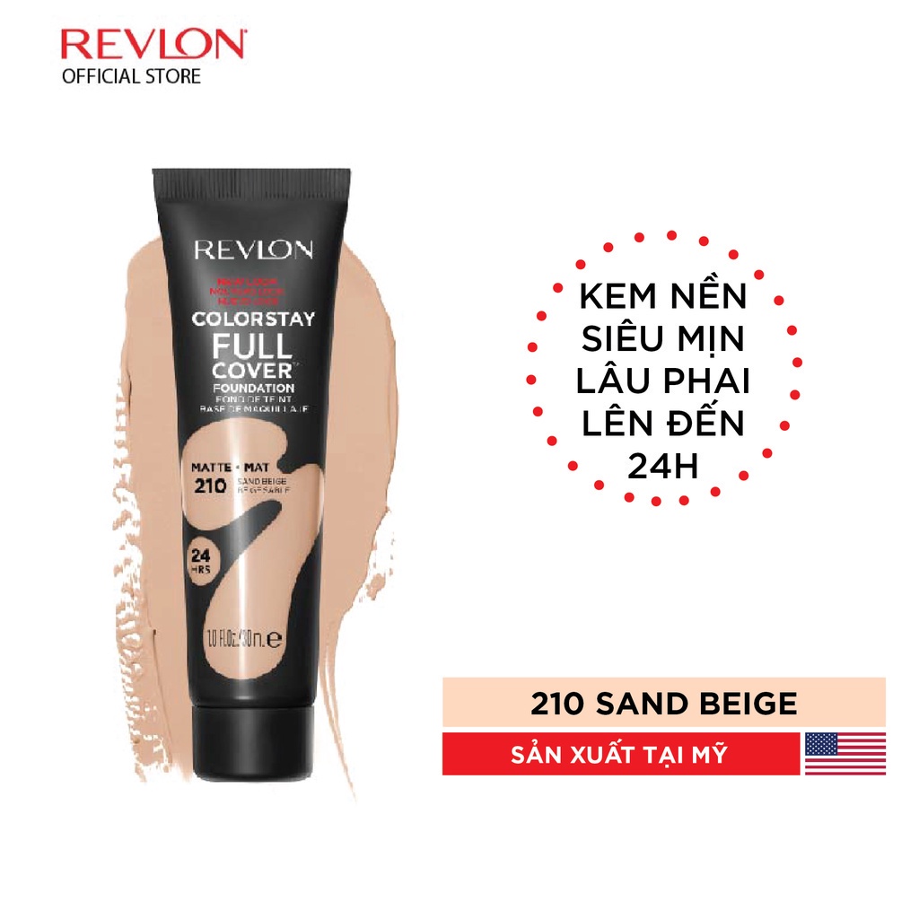 [Combo] Kem Nền Che Phủ Toàn Diện Lâu Phai Revlon Full Cover Foundationl và Xịt khoáng dưỡng da bắt sáng Rose Glow Mist