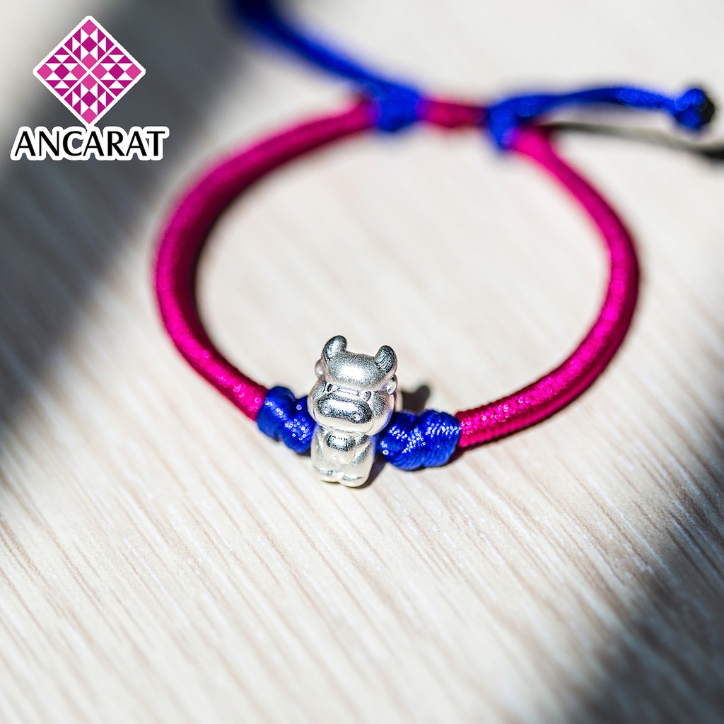 ANCARAT - Charm 12 Giáp Bạc - Tuổi Sửu C07 (Miễn phí Tết dây theo yêu cầu)