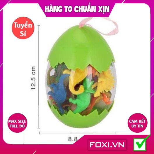 [FREESHIP HÀNG ĐẸP] Bộ đồ chơi trứng Khủng Long Foxi-Mô hình nhựa dẻo-siêu bền-sưu tầm-chơi trong nhà-màu sắc bắt mắt