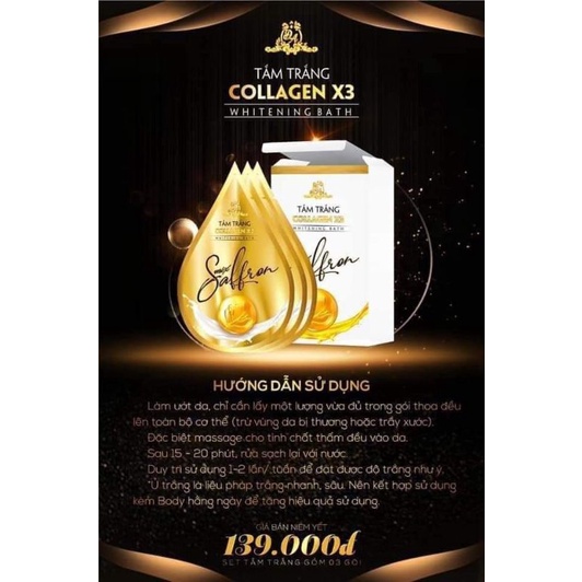 [Chính hãng] Tắm trắng Mix Saffron Collagen X3 Luxury - Tắm trắng Colagen X3 - Mỹ Phẩm Đông Anh