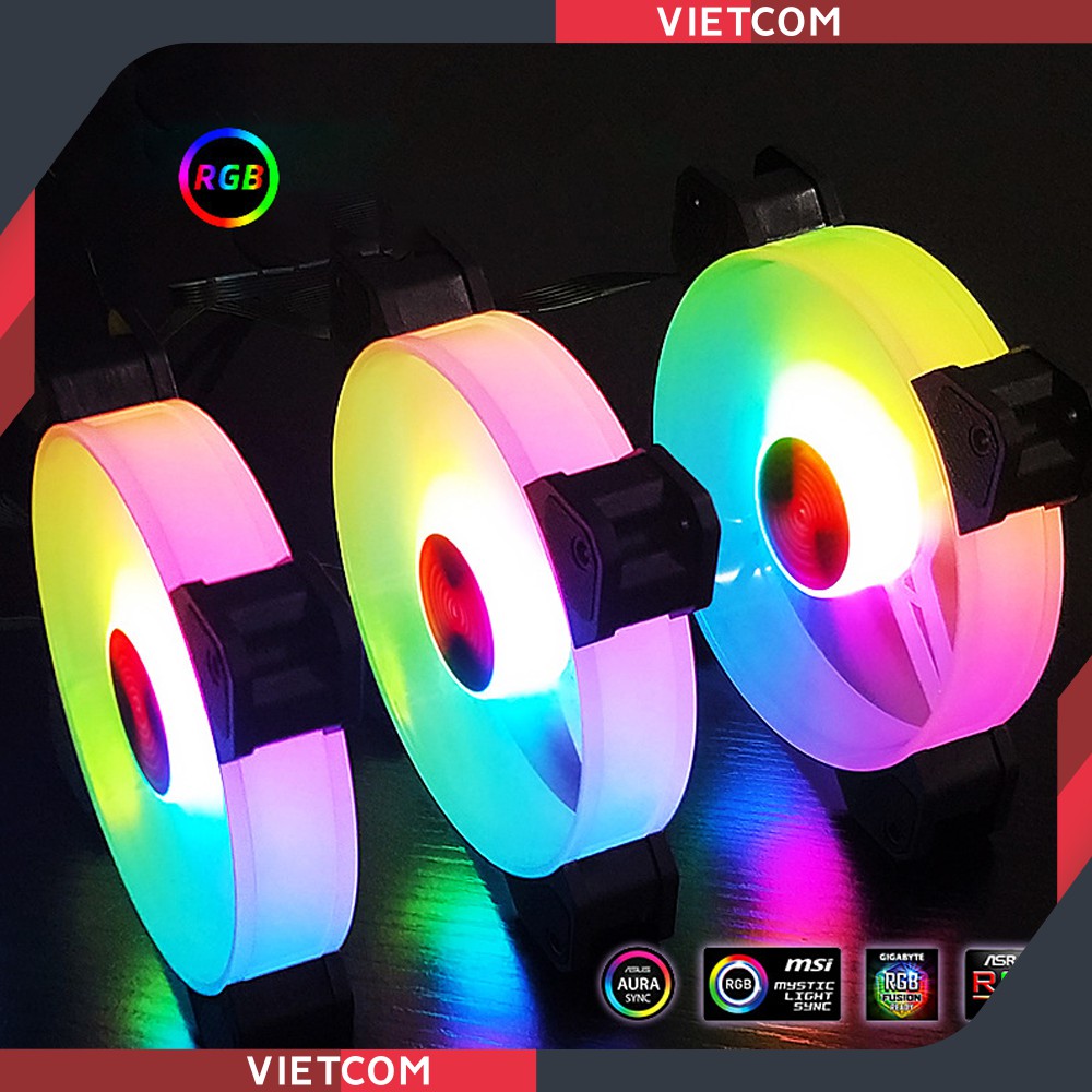 Fan Led RGB Coolmoon Y1 + Bộ Hub Coolmoon và điều khiển - Led RGB 16 Triệu Màu, 366 Hiệu Ứng