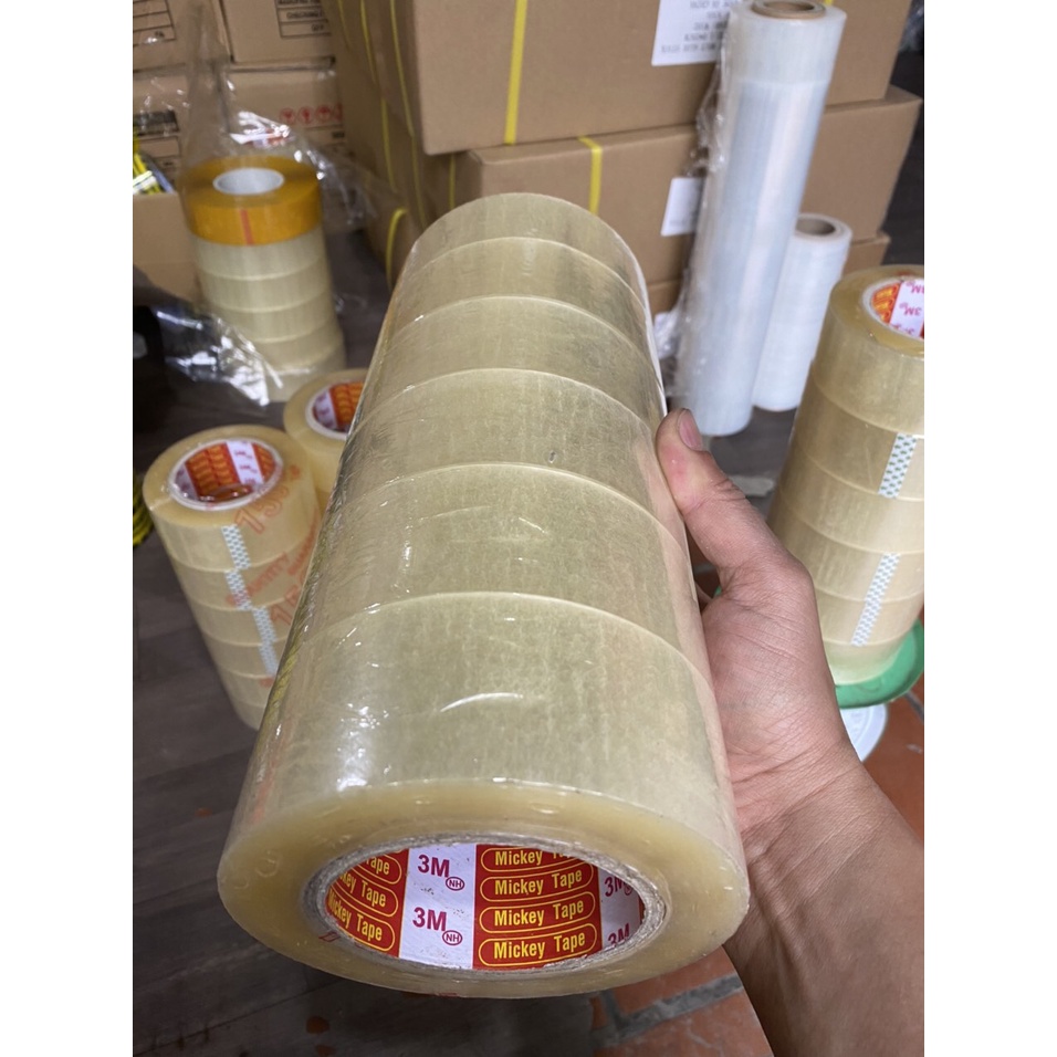 CÂY BĂNG DÍNH 2kg/cây (6 cuộn/cây) 60mic. LÕI SIÊU MỎNG, SIÊU TIẾT KIỆM-LÕI GIẤY NHẸ HƠN LÕI NHỰA DO ĐÓ NHIỀU BĂNG DÍNH