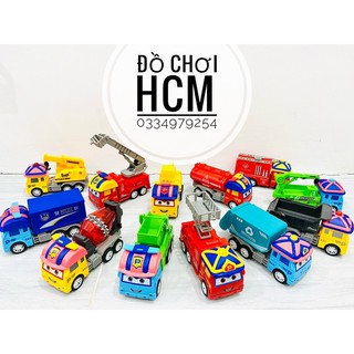 [Clip thật - Combo] Đồ chơi xe công trình, xe cứu hoả, xe môi trường robocar poli dành cho bé thích mô hình xe ô tô