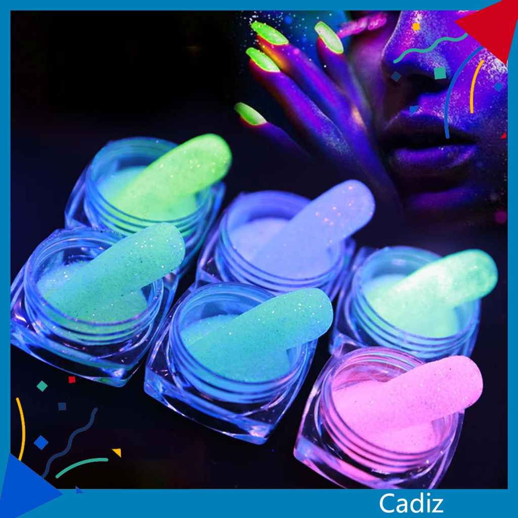 [Hàng mới về] Set 6 Hộp Kim Tuyến Dạ Quang Trang Trí Móng Tay