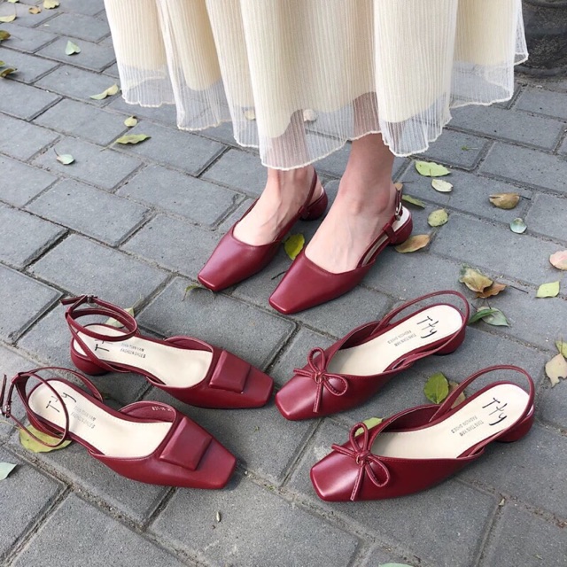 Sandal Quai Hậu Hở Gót 4cm