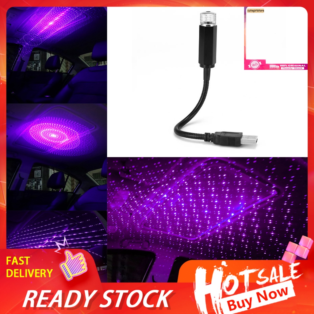 Đèn Chiếu Nóc Xe Hơi Hình Ngôi Sao Bằng Kim Loại Cổng Usb