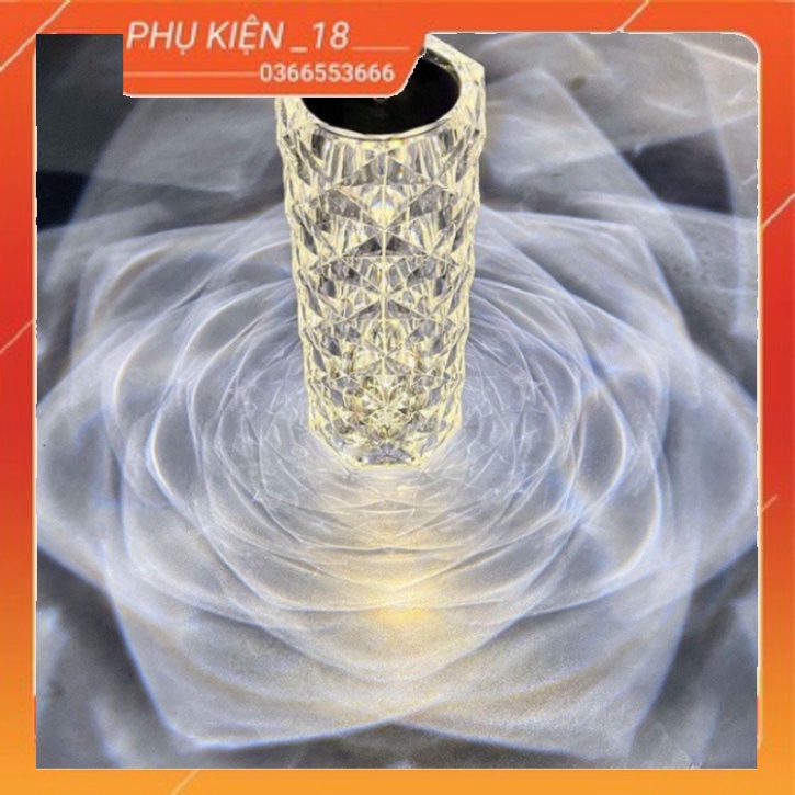 Đèn Pha Lê Kim Cương Để Bàn Cảm Ứng Nhiều Màu, Đèn Decor Trang Trí Phòng Ngủ 3D Hiện Đại