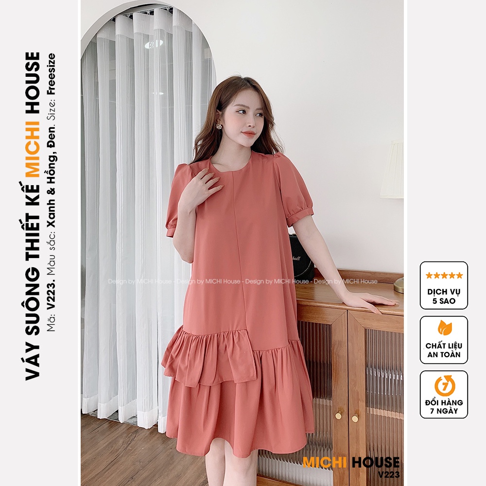 Đầm Suông Đuôi Cá Dáng Rộng MICHI House - VS223 Váy Xuông Ngắn Cổ Tròn Freesize | BigBuy360 - bigbuy360.vn
