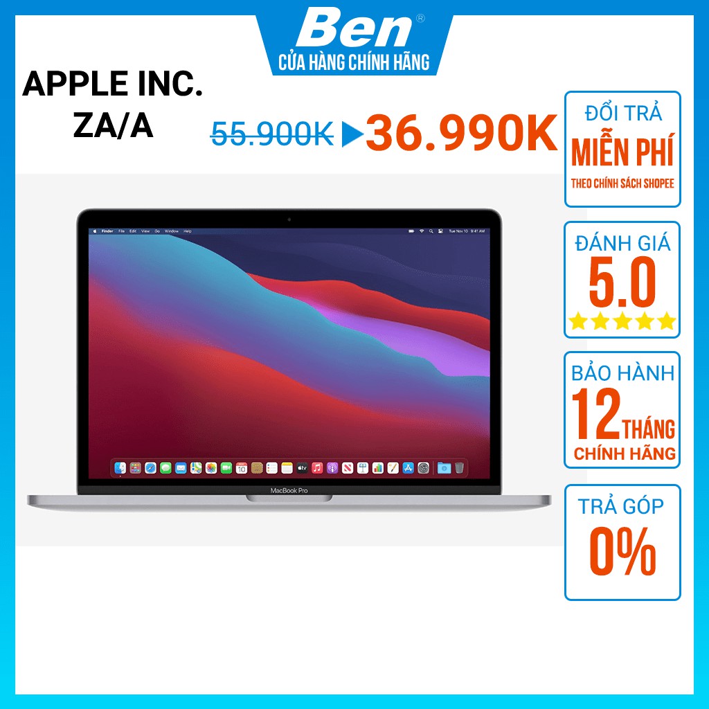 Apple MacBook Pro (2020) M1 Chip, 13 inch, 8GB, 512GB SSD - SA/A Hàng Chính Hãng Bảo Hành Apple tại Việt Nam