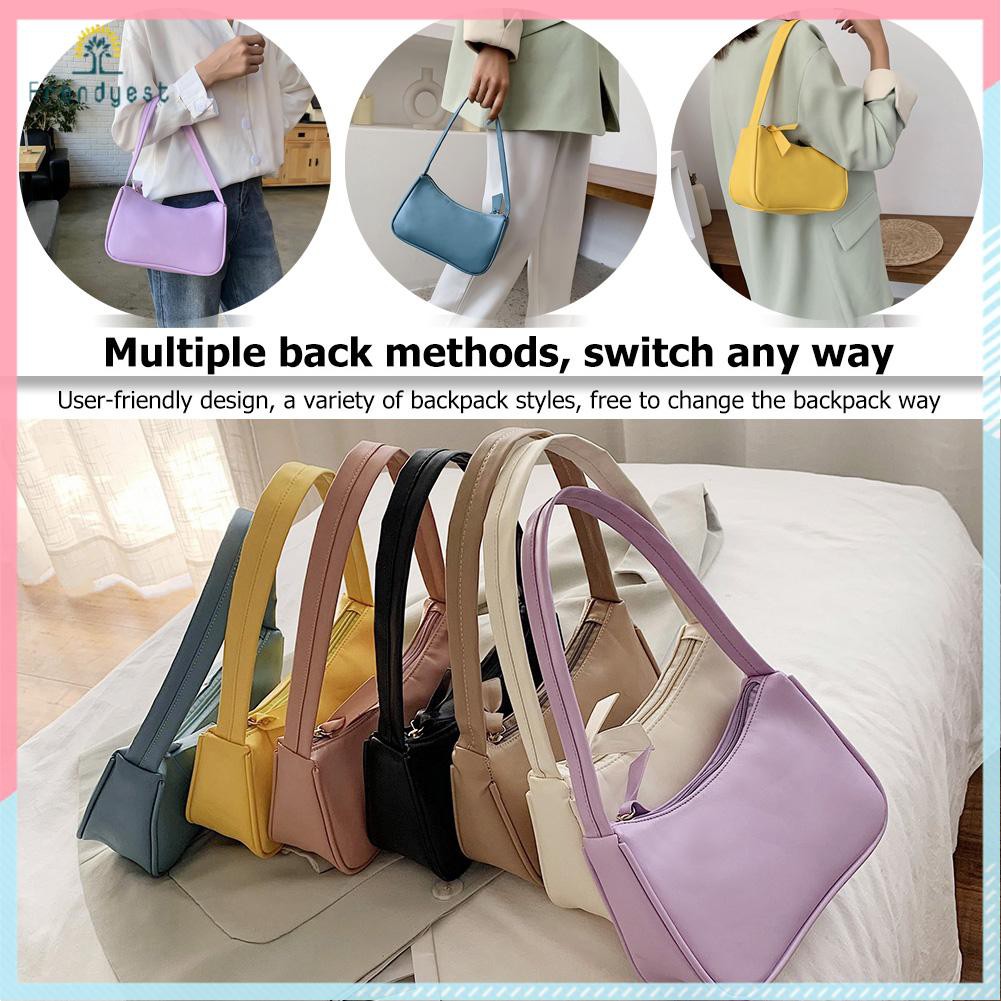 [Mã FASHIONCB264 giảm 10K đơn bất kỳ] Túi xách đeo vai màu trơn thanh lịch đơn giản cho nữ