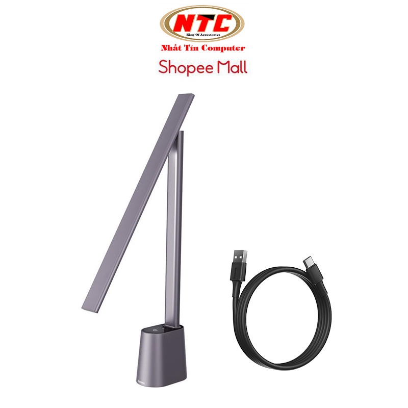Đèn để thông minh không dây Baseus DESK LAMP DGZG-0G pin đến 2200mAh - Cảm biến ánh sáng tự động (Xám)