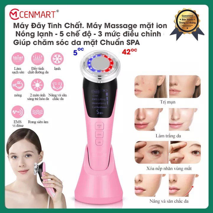 [CHUẨN SPA] Máy Đẩy Tinh Chất - Búa Điện Di Nóng Lạnh Đa Chức Năng Chăm Sóc Da Mặt D818 - Thế Hệ Mới 2021 - Cenmart